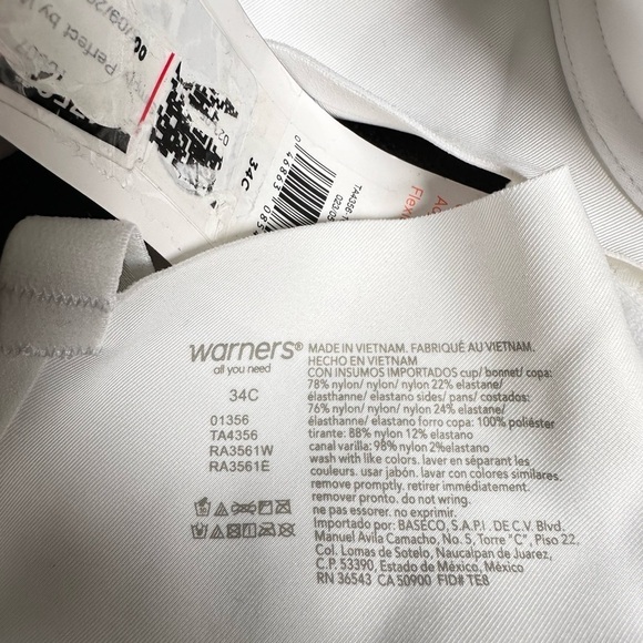 BRA Warners 34C White 1356 Underwire T shirt Simply Perfect 3433 GC - Picture 9 of 11